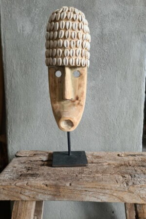 Masker met schelpjes, naturel