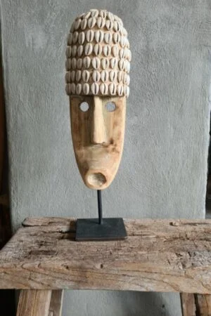 Masker met schelpjes, naturel