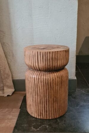 Boho curved natural bijzettafel