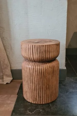 Boho curved natural bijzettafel