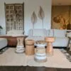 Boho curved natural bijzettafel - Afbeelding 4