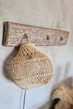 Carved kapstok wit 3 haken