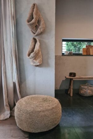 Poef sisal rond naturel nature