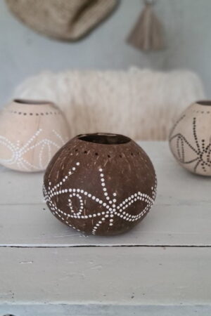 Boho kokosdeco brown/white
