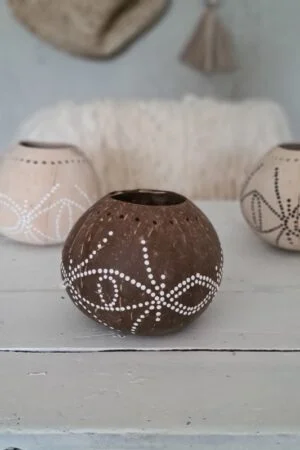 Boho kokosdeco brown/white