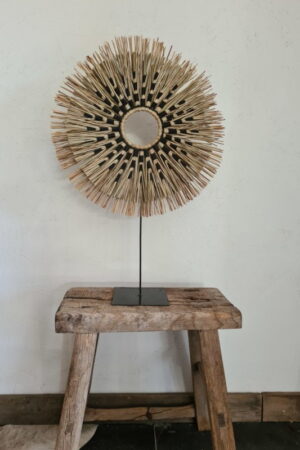 Raffia rond zwart op standaard M