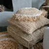 Raffia kussen groot naturel - Afbeelding 2