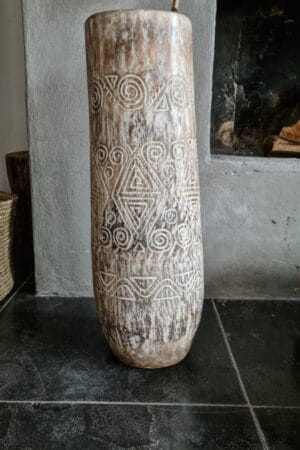 Boho vaas antique white L