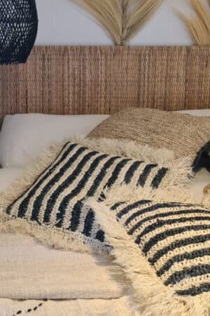 Raffia kussen blenda/black