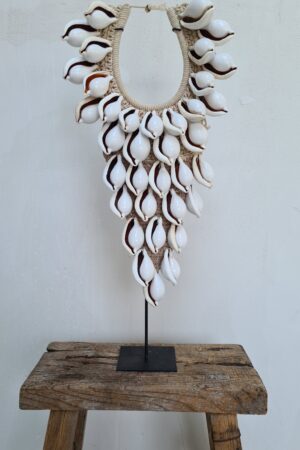 Witte tijgerschelp kraagketting