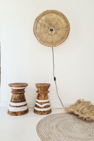 Rotan wandlamp plunti