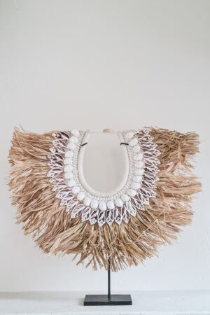 Raffia u schelpenketting boho