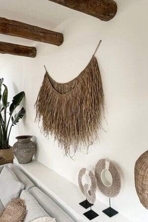 Raffia muurhanger twins 150 cm